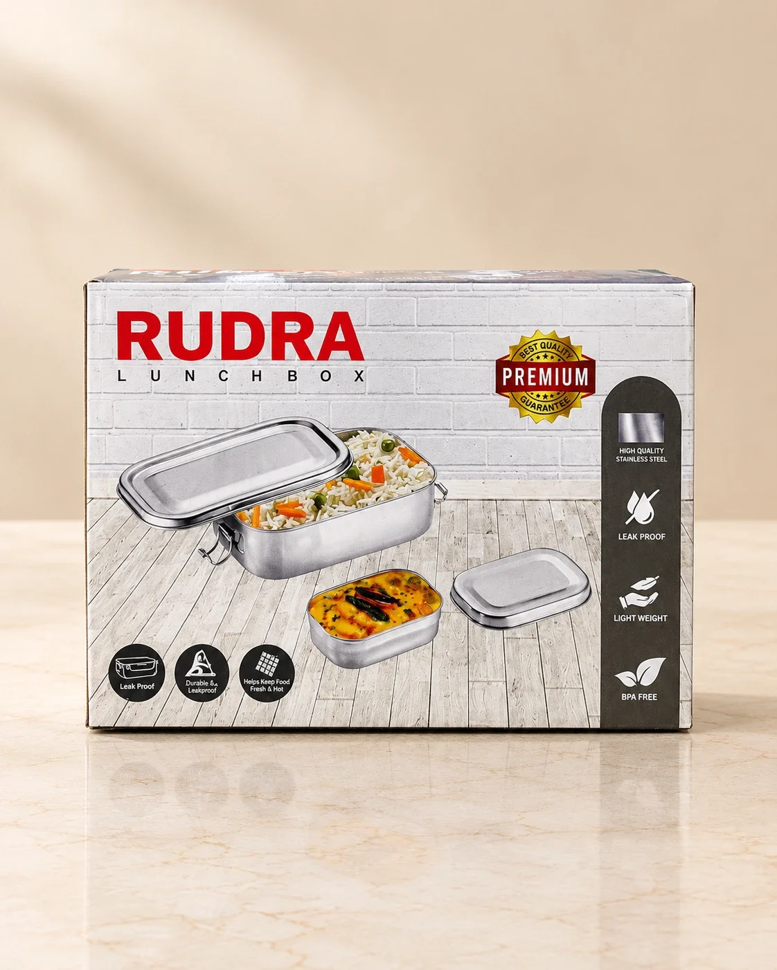 Front of the RUDRA Lunchbox gift box